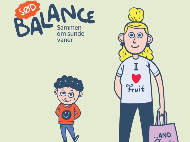 Sød balance logo med mor og barn