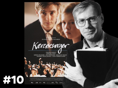 S/H-portræt af Nils Mlamrosforan plakaten til "Kærestesorger"