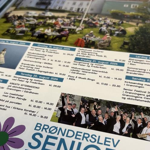 Udsnit af program for Brønderslev Seniorfestival 2026.
