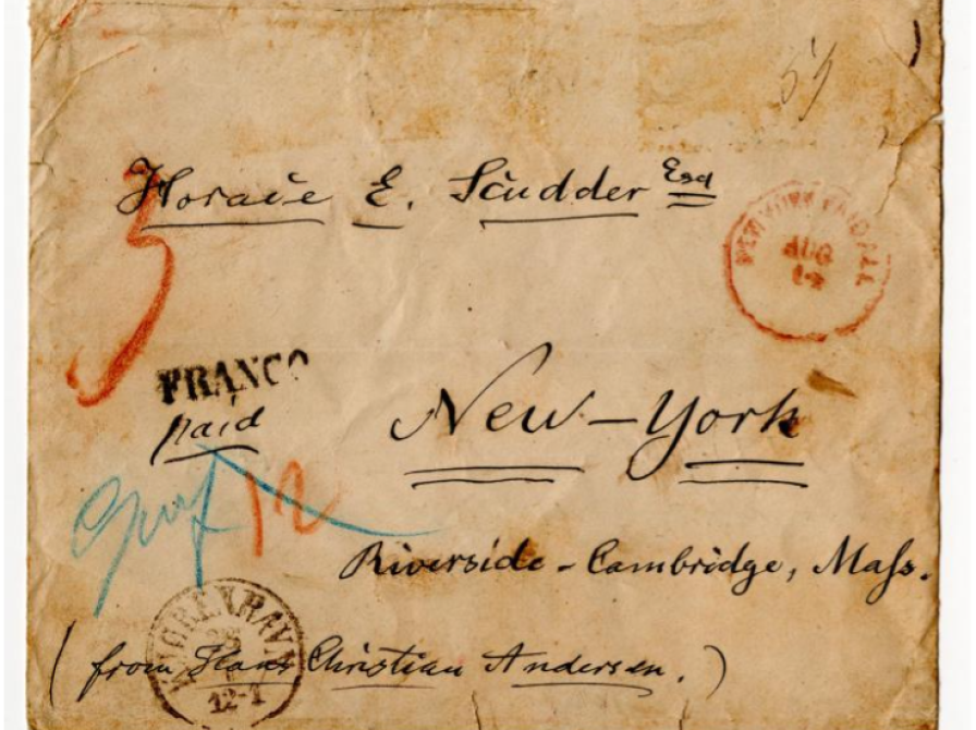 Kuvert fra H. C. Andersen til Horace E. Scudder.