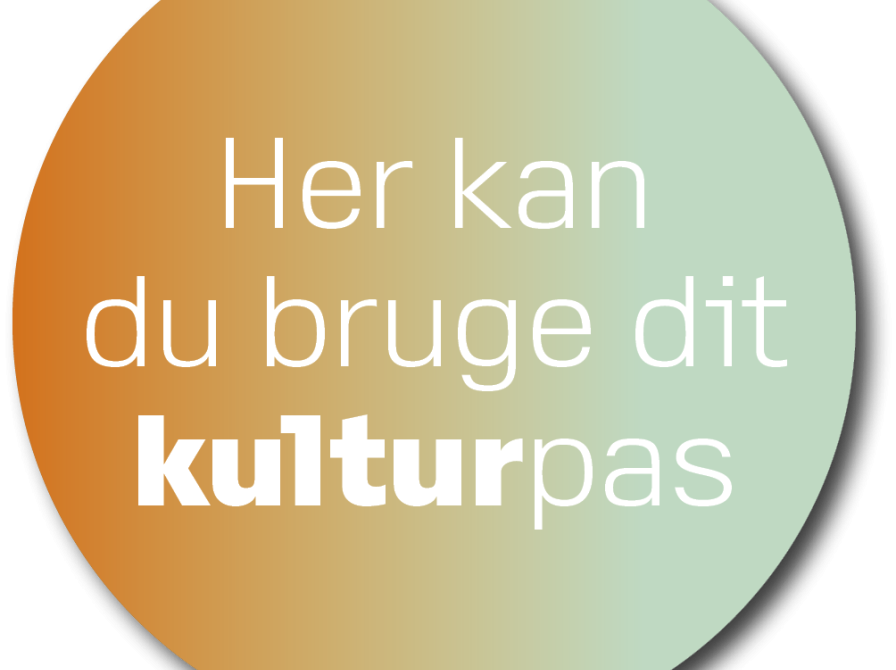 cirkel med teksten 'Her kan du bruge dit kulturpas'